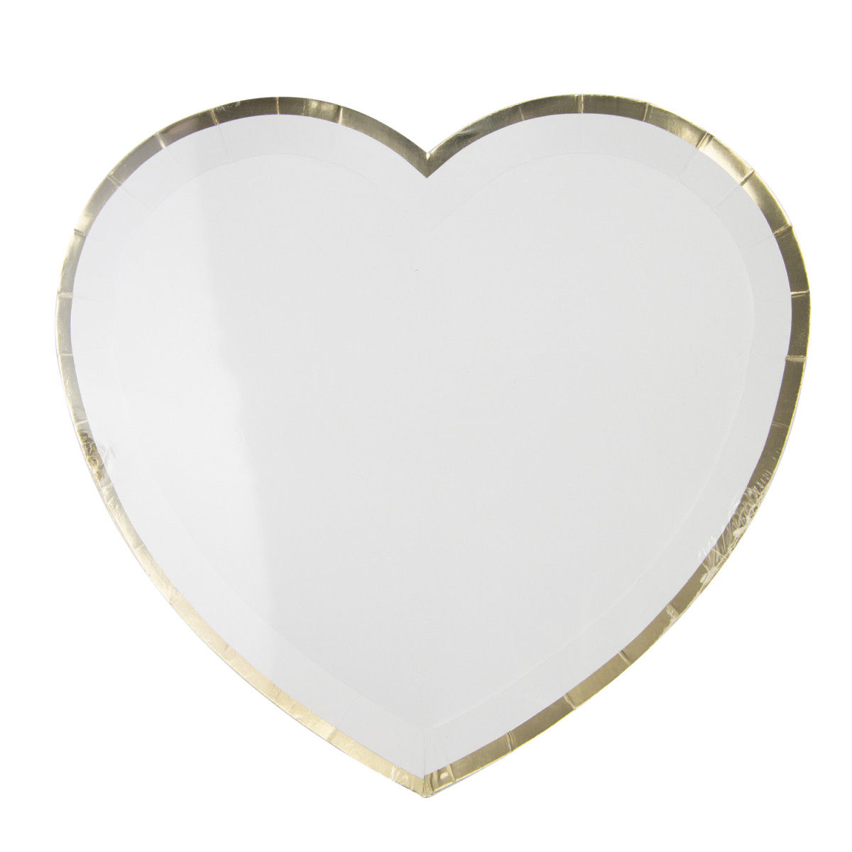 Тарелки "Белое сердце" с золотом 8 шт